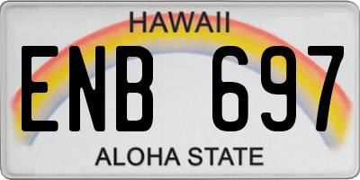 HI license plate ENB697