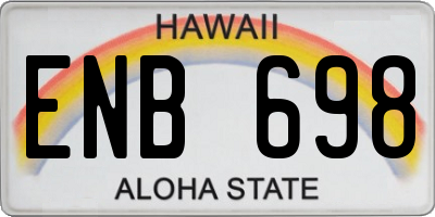 HI license plate ENB698