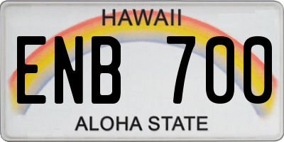 HI license plate ENB700