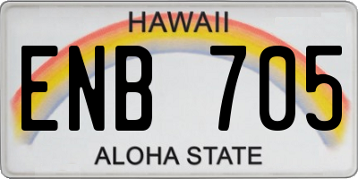 HI license plate ENB705