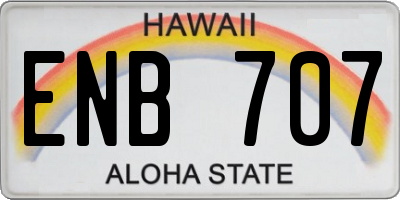 HI license plate ENB707