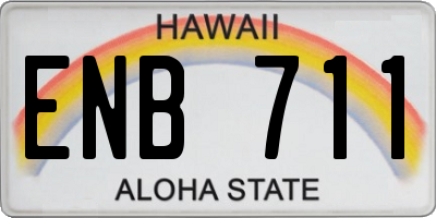 HI license plate ENB711