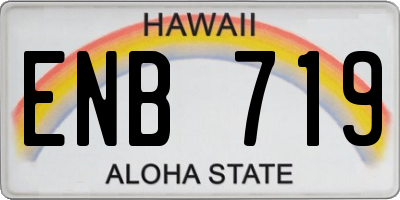 HI license plate ENB719