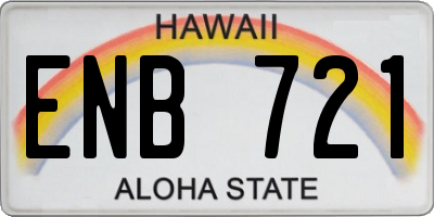 HI license plate ENB721