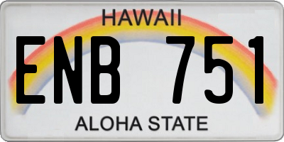 HI license plate ENB751