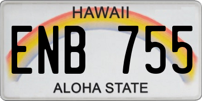 HI license plate ENB755