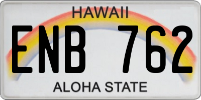 HI license plate ENB762