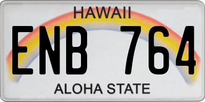 HI license plate ENB764