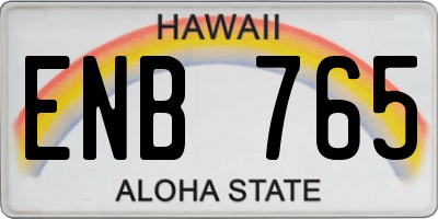 HI license plate ENB765