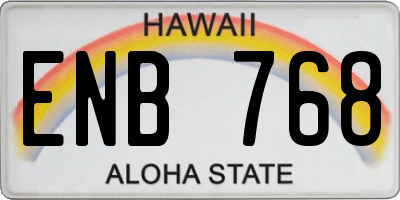 HI license plate ENB768