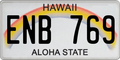 HI license plate ENB769