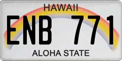 HI license plate ENB771