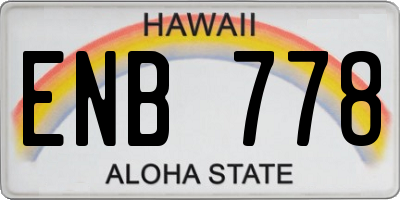 HI license plate ENB778