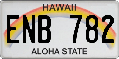 HI license plate ENB782