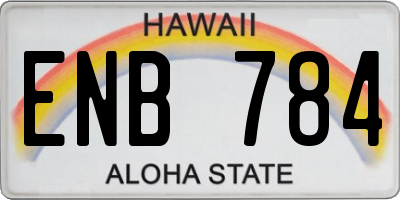 HI license plate ENB784