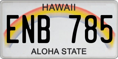 HI license plate ENB785