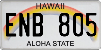 HI license plate ENB805