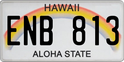 HI license plate ENB813