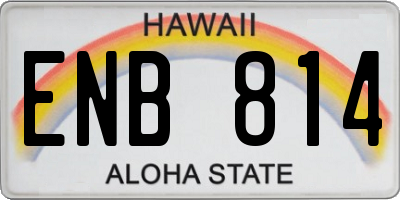 HI license plate ENB814