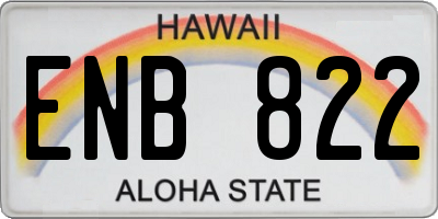 HI license plate ENB822