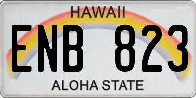HI license plate ENB823