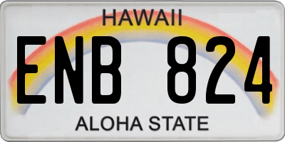 HI license plate ENB824