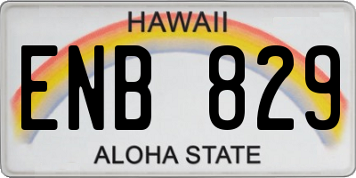 HI license plate ENB829