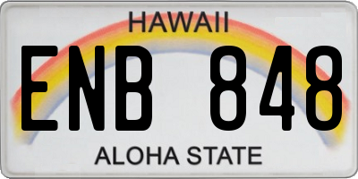 HI license plate ENB848