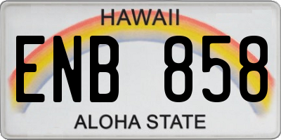 HI license plate ENB858