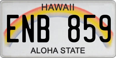 HI license plate ENB859