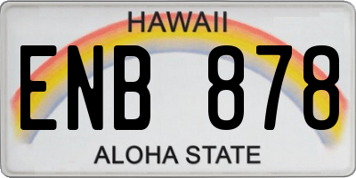 HI license plate ENB878