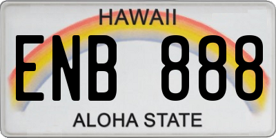 HI license plate ENB888
