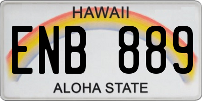 HI license plate ENB889