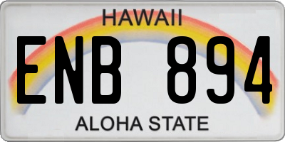 HI license plate ENB894