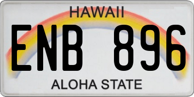 HI license plate ENB896