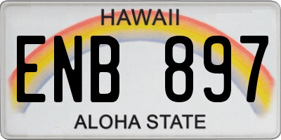 HI license plate ENB897