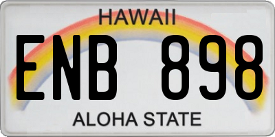 HI license plate ENB898
