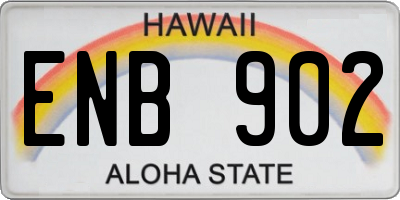 HI license plate ENB902