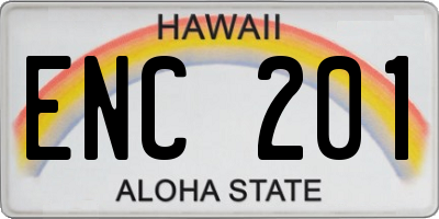 HI license plate ENC201