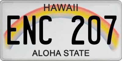 HI license plate ENC207