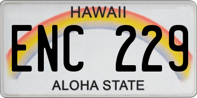 HI license plate ENC229