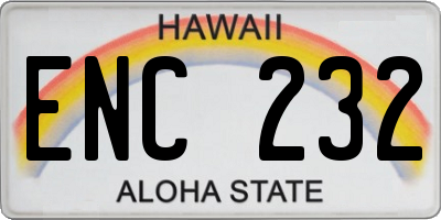 HI license plate ENC232