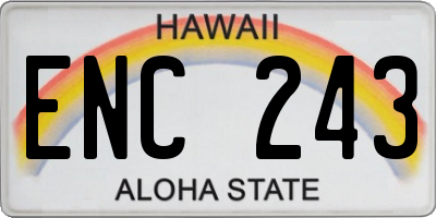 HI license plate ENC243