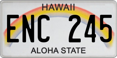 HI license plate ENC245