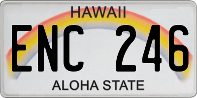 HI license plate ENC246