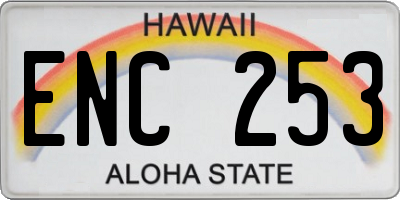 HI license plate ENC253