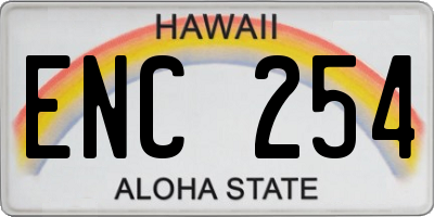 HI license plate ENC254