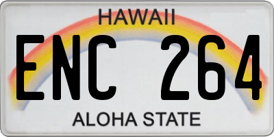 HI license plate ENC264