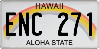 HI license plate ENC271