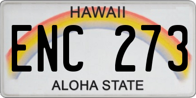 HI license plate ENC273